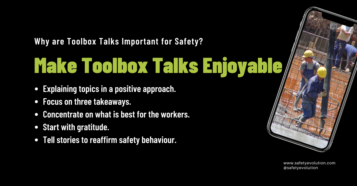 How to ensure off the job safety : Tool box talk