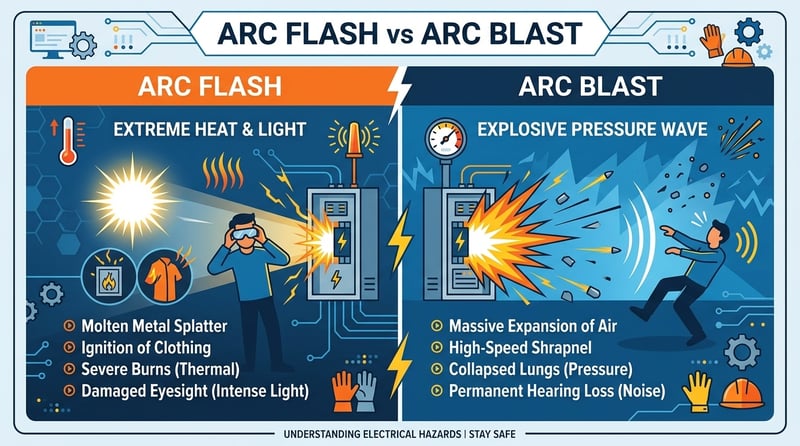 Arc Flash vs Arc Blast Differences