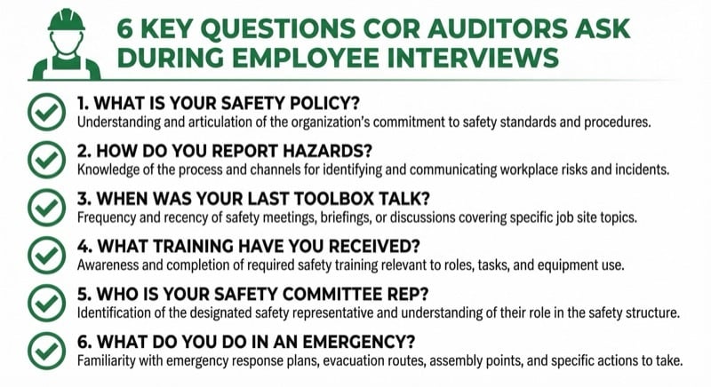Key questions COR auditors ask during employee interviews with preparation tips