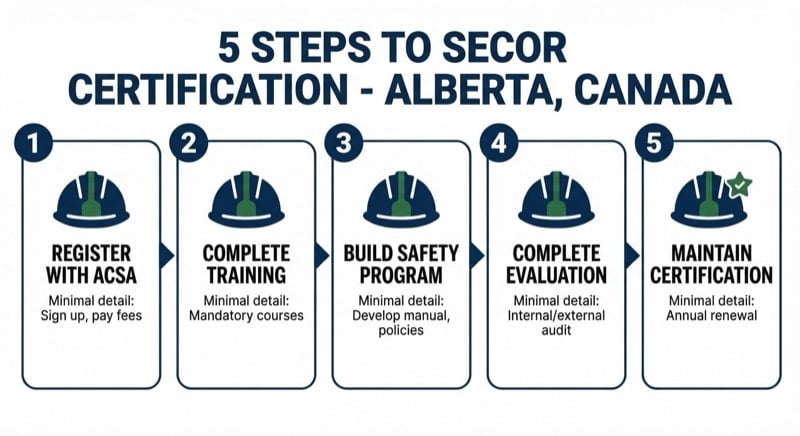 Five steps to SECOR certification in Alberta infographic