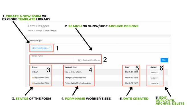 Form Designer Dashboard
