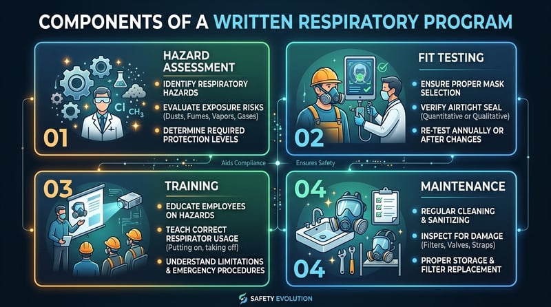 Respiratory protection program components visual