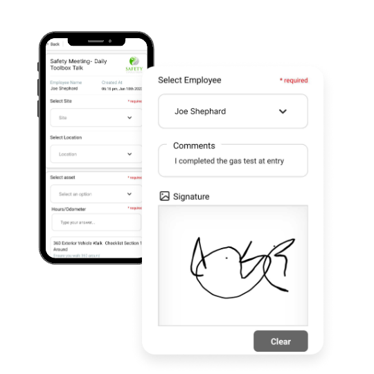 Capture Signatures in the Safety Evolution Mobile App